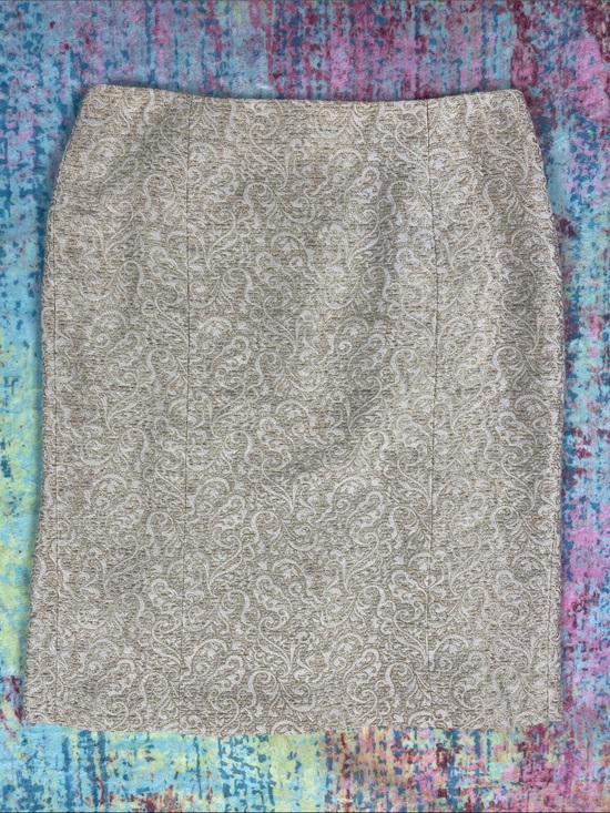 Ann Taylor Dresses & Skirts - Ann Taylor Beige Paisley Lace Pencil Skirt